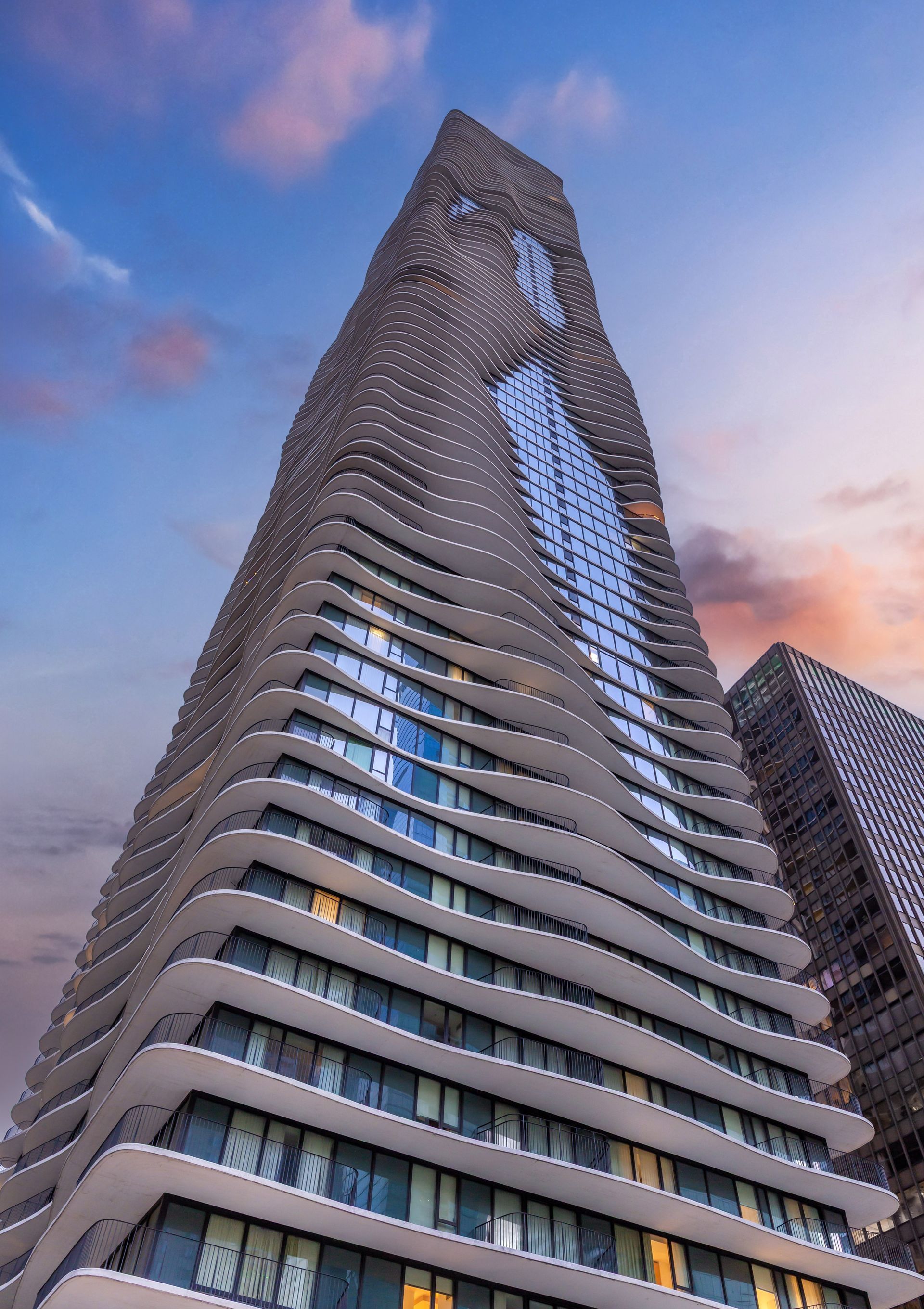 The Radisson Blu Aqua Hotel building.