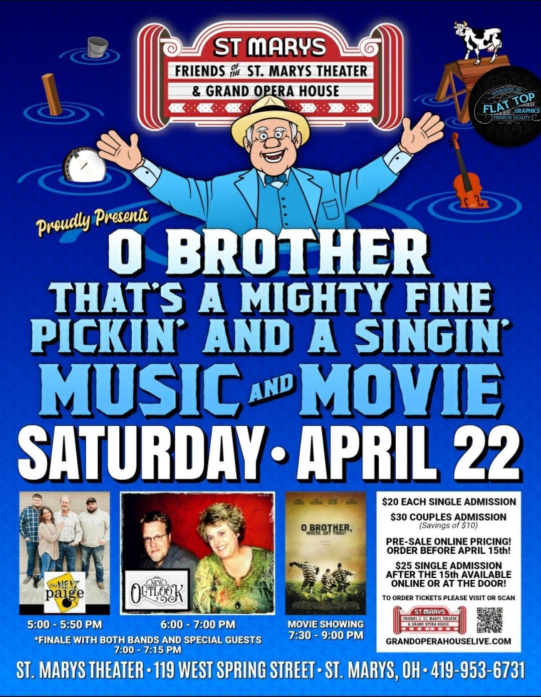 O brother that 's a mighty fine pickin ' and a singin ' music and movie saturday april 22