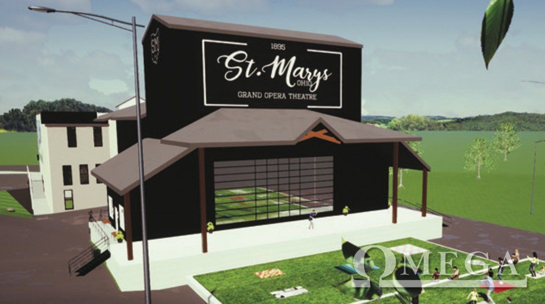A black building with a sign that says st. mary 's on it