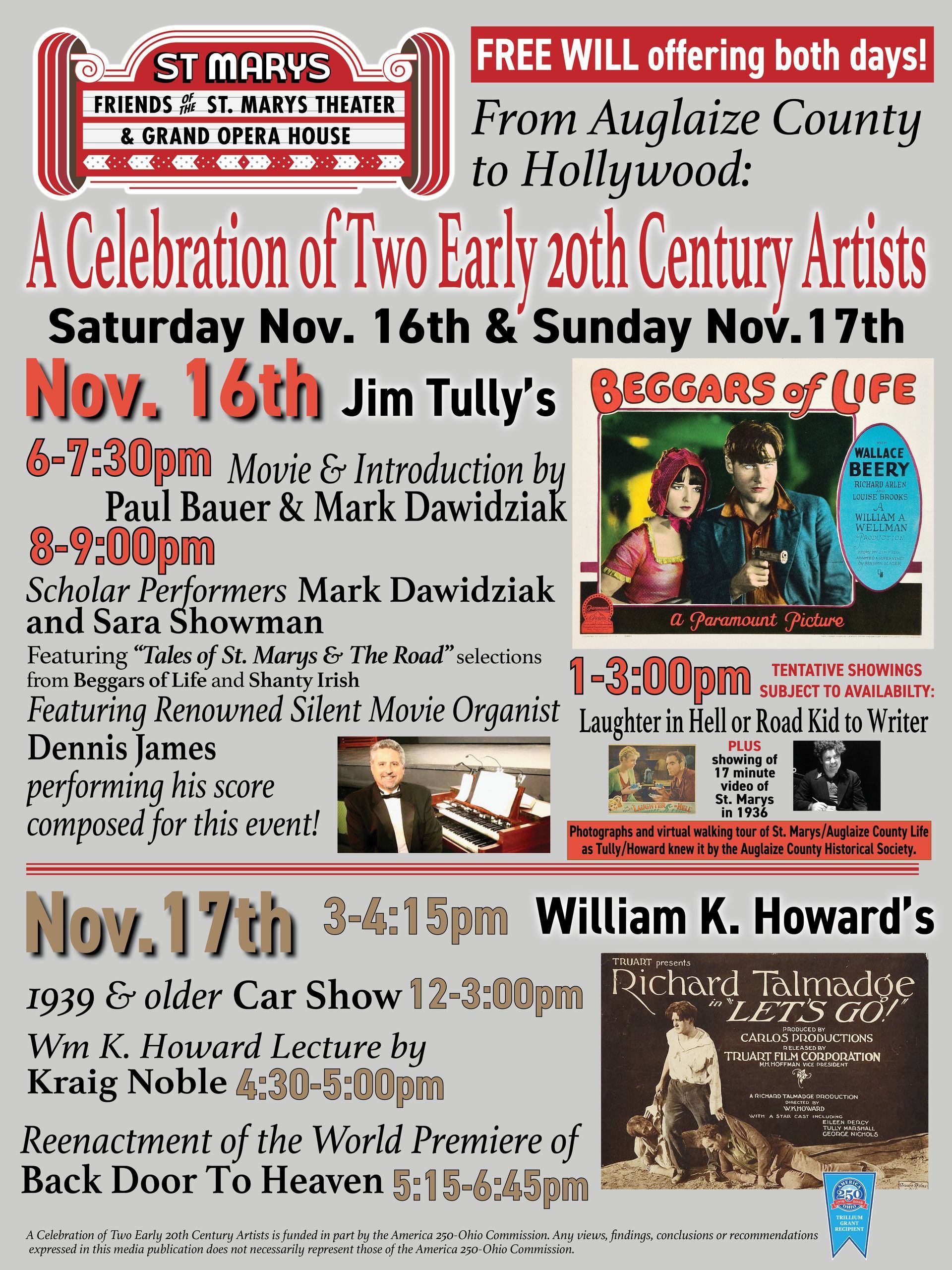 A poster for a celebration of two early 20th century artists