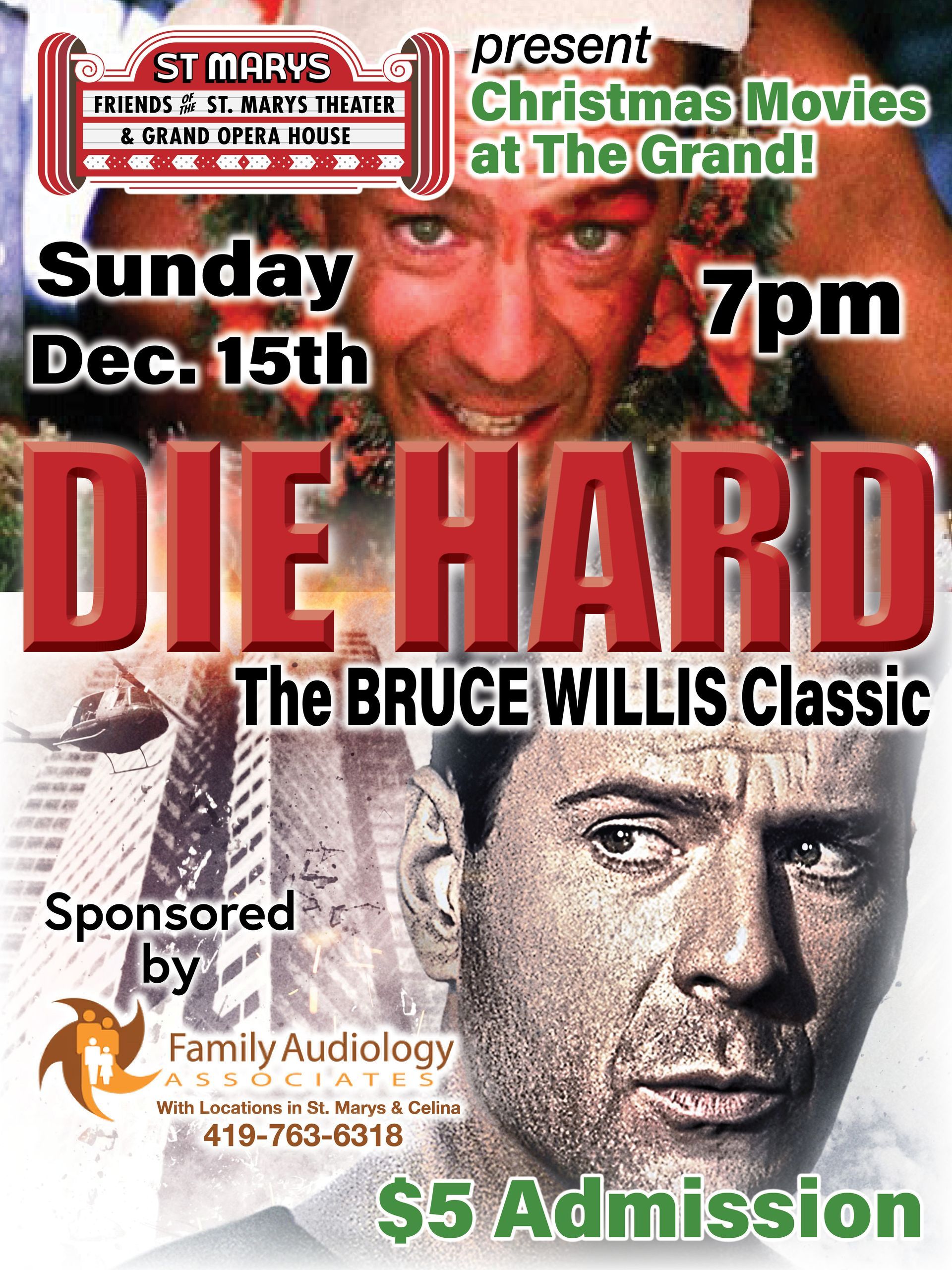 A poster for die hard the bruce willis classic