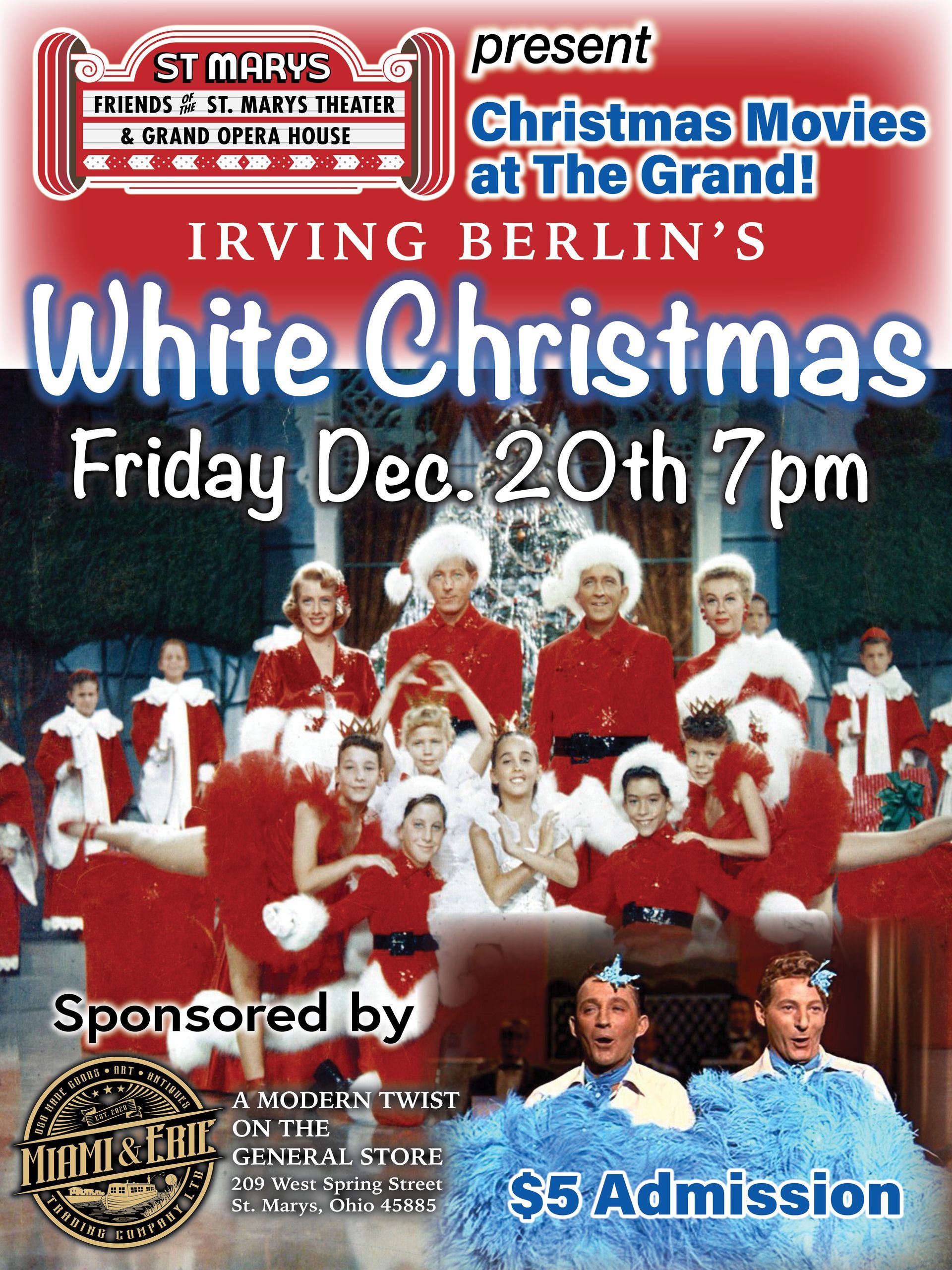 A poster for white christmas at irving berlin 's