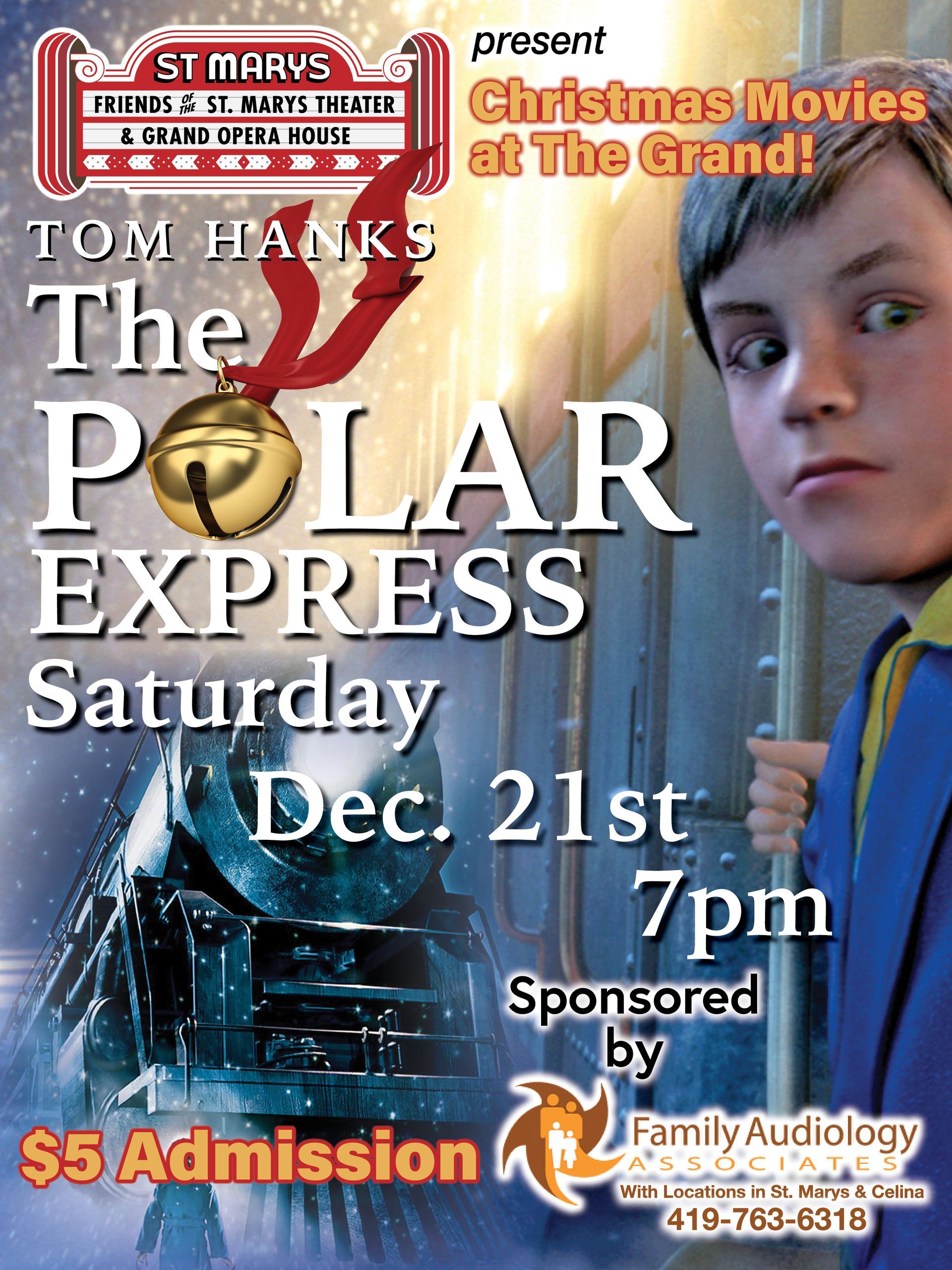 A poster for the polar express on saturday december 21st