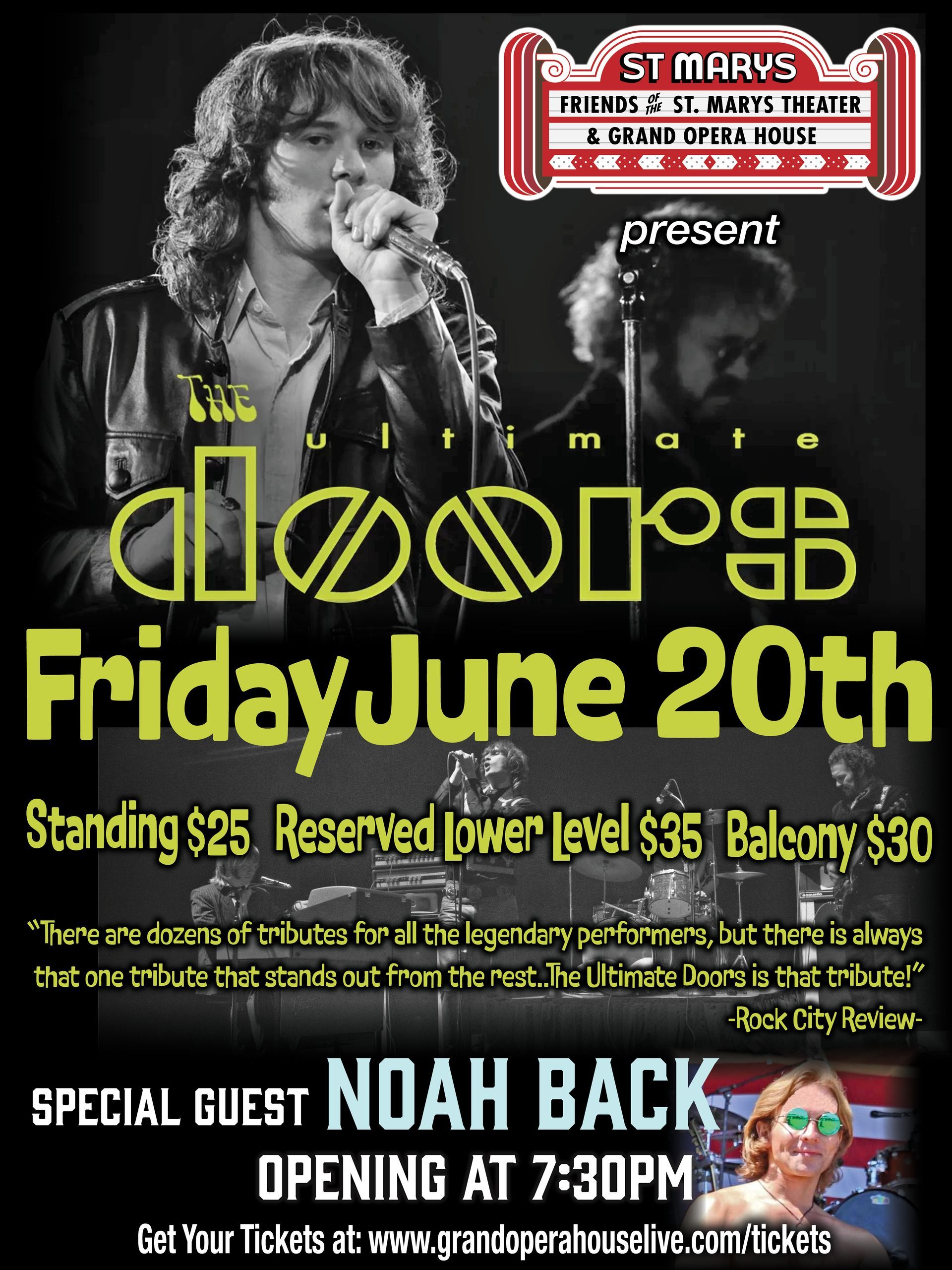 A poster for the doors on friday june 20th