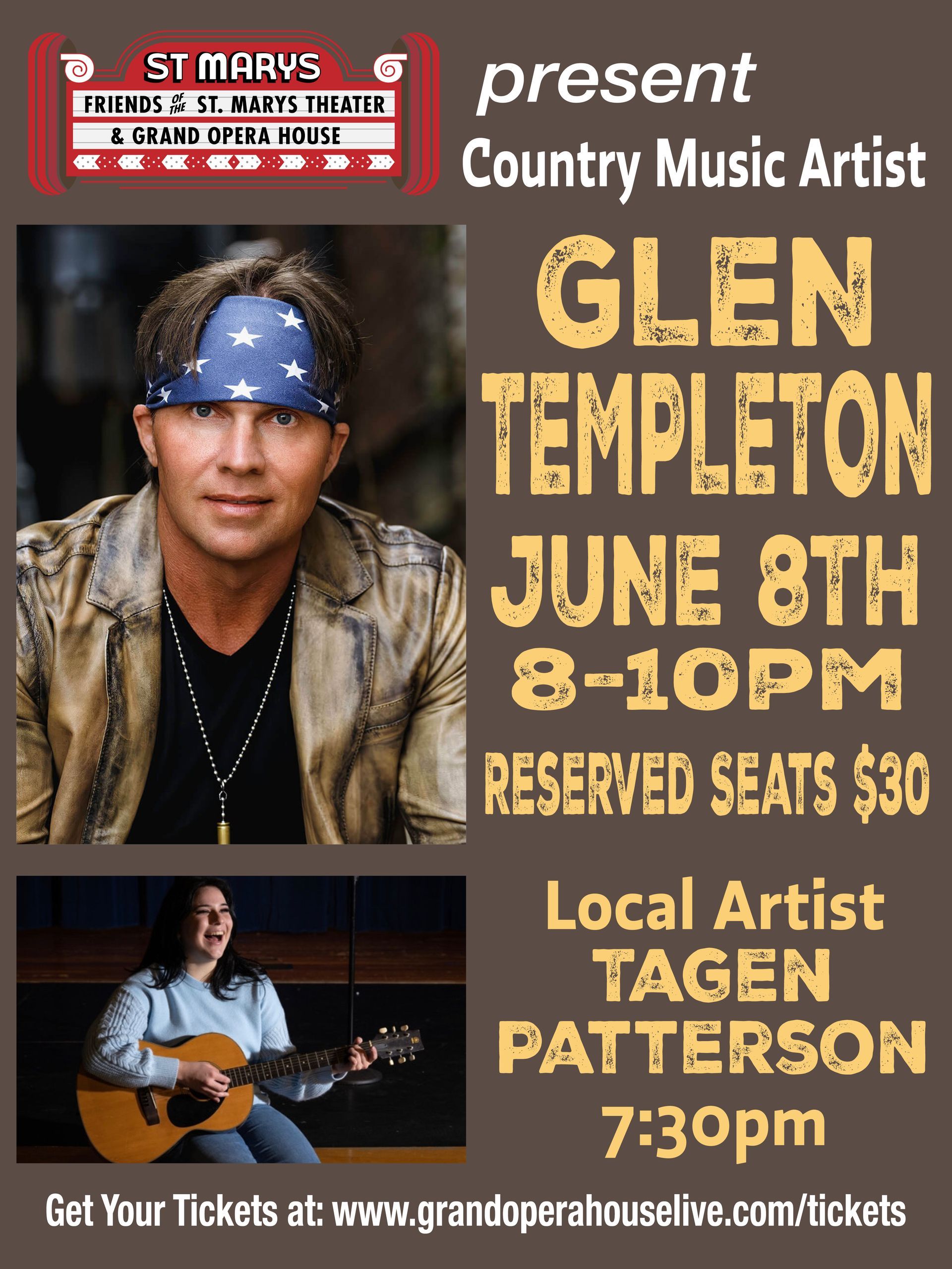 A poster for glen templeton on june 8th