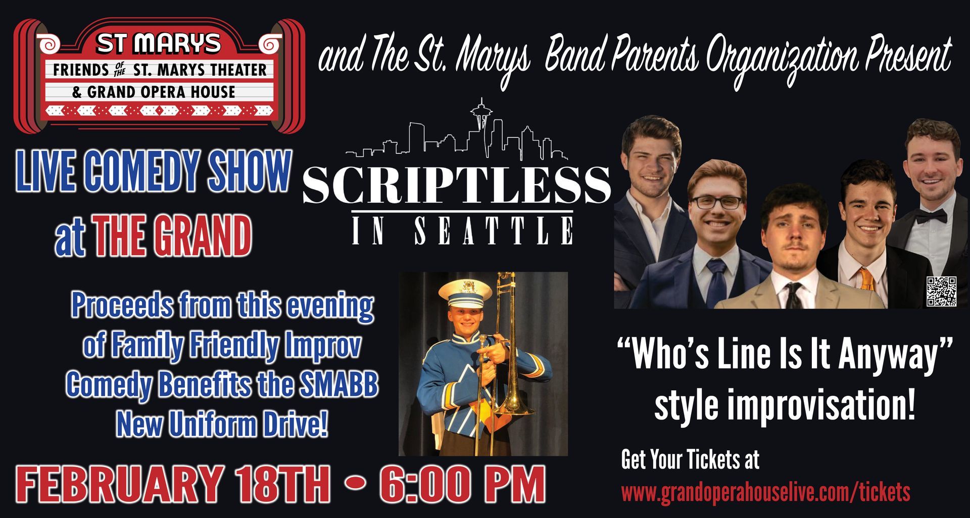 A poster for a live comedy show on february 15th