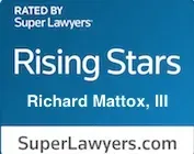 A blue sign that says `` rising stars '' on it.