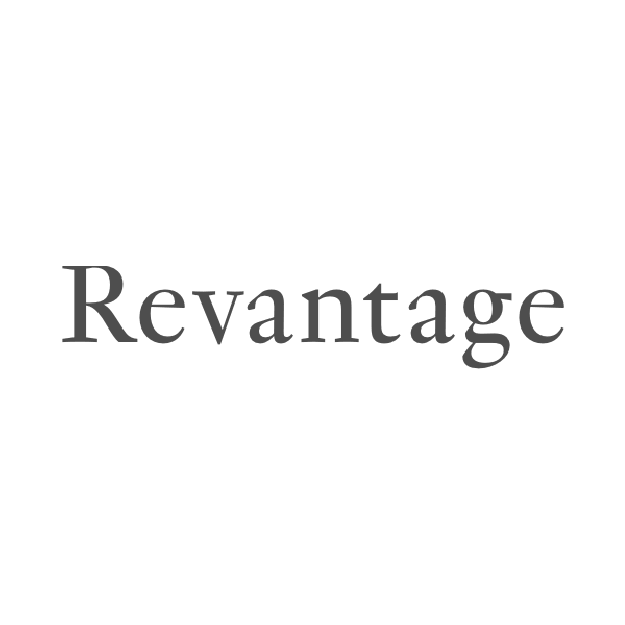 Revantage text in gray, sans-serif font, centered on a white background.