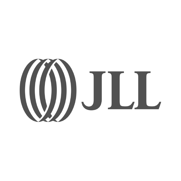 JLL logo: intersecting gray ovals with 