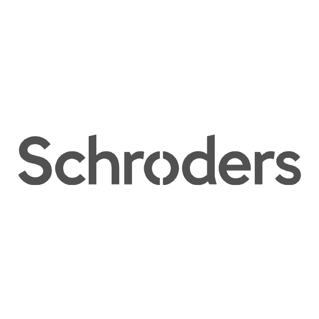 Schroders logo, dark gray text on white background.