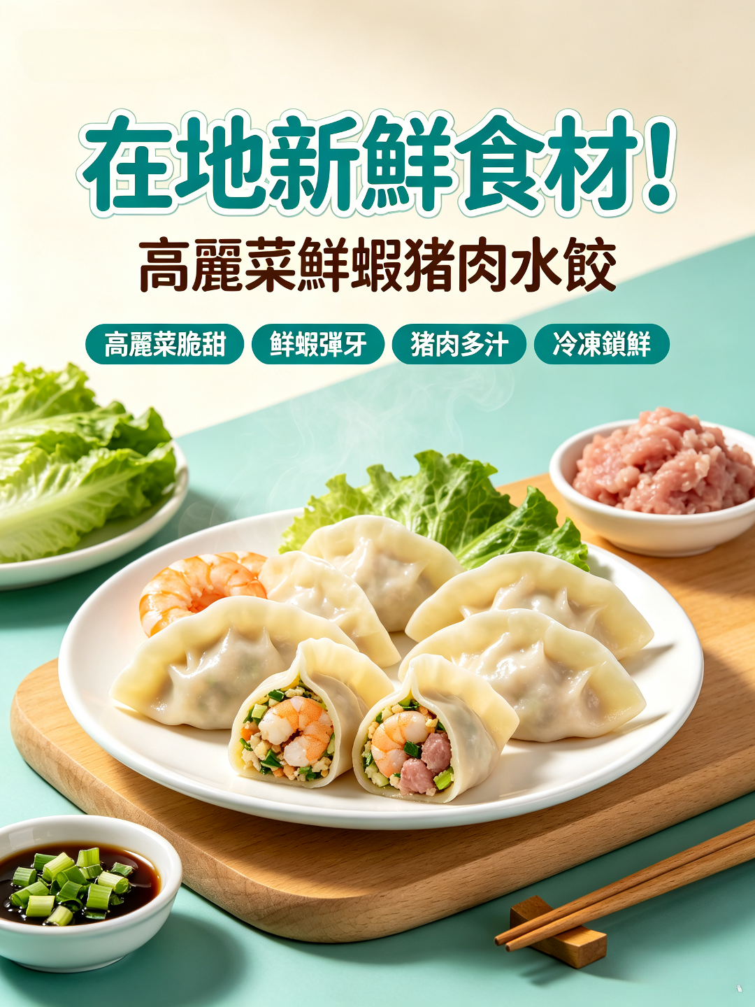 冷凍-高麗菜鮮蝦豬肉水餃