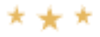 Three gold stars on a white background