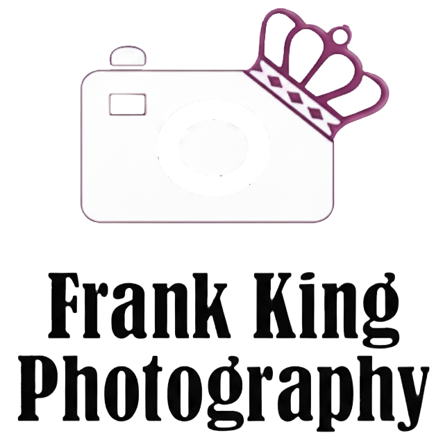Outline of a camera with a purple crown, text 