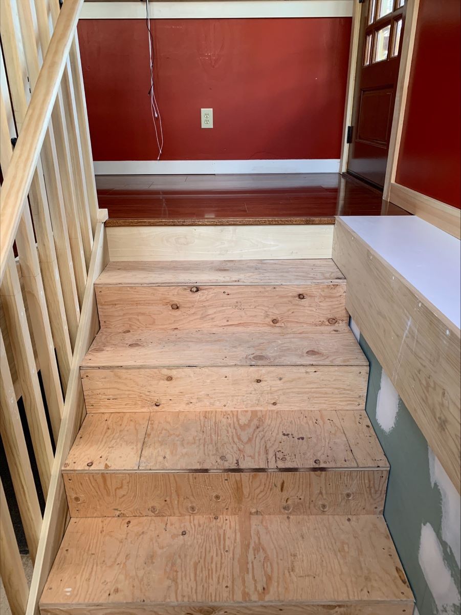 Stairway addition project in Bennington, Vermont