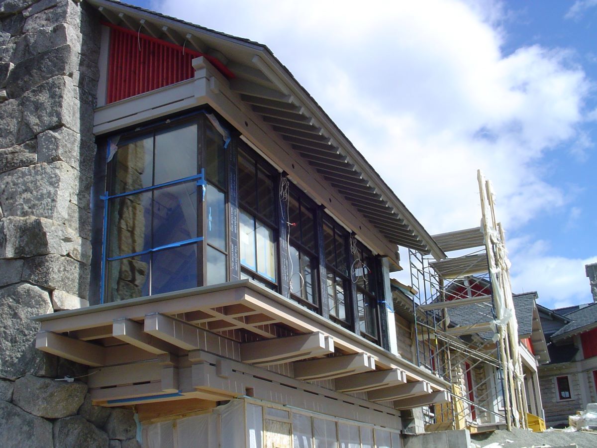 A building under construction with a lot of windows