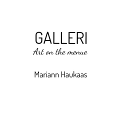 A black and white logo for galleri art on the menu