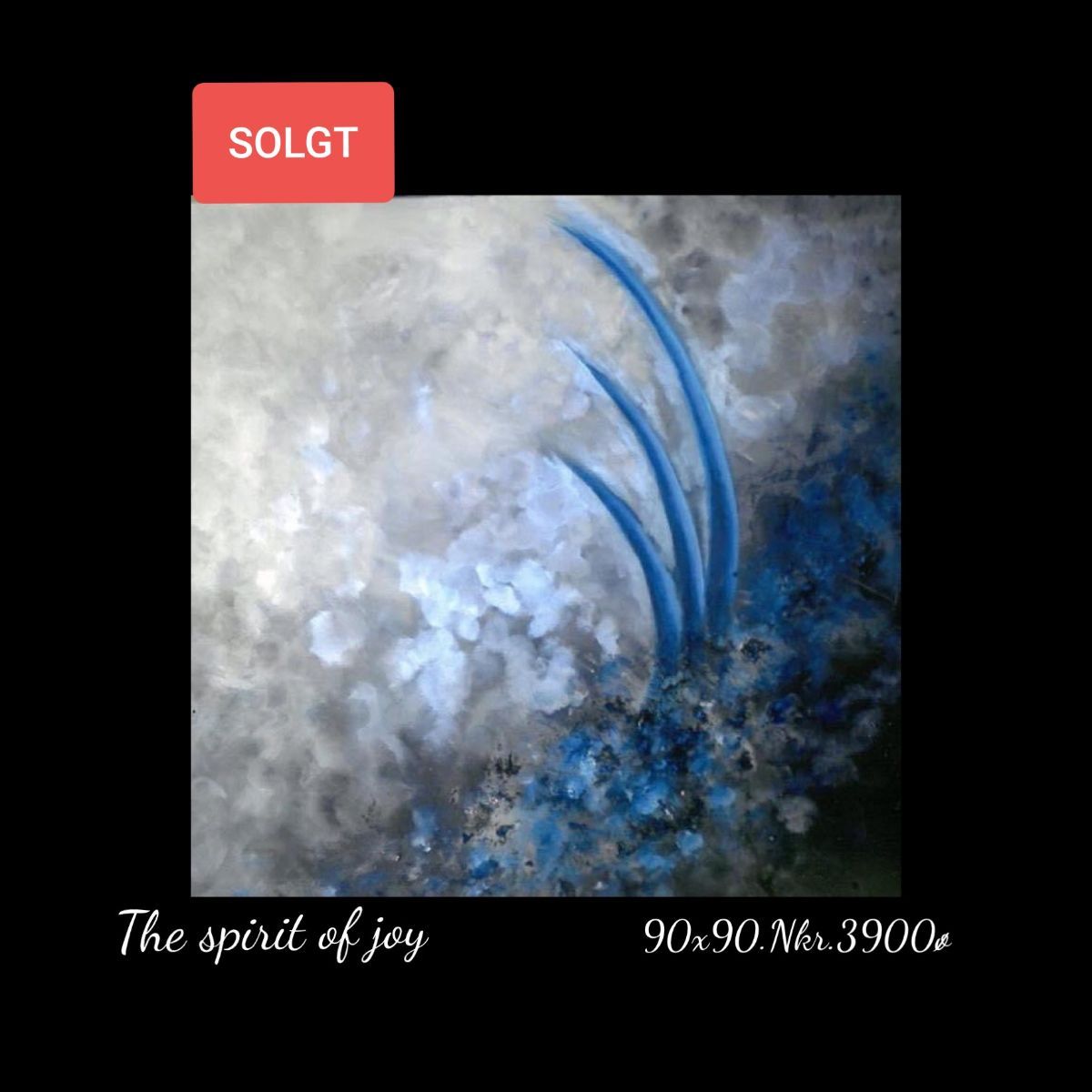 A black background with a painting that says the spirit of joy