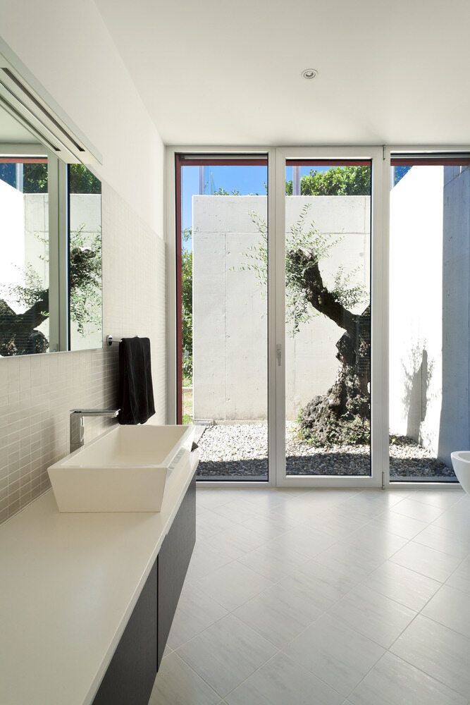 Modern White Bathroom With a Large — Colour Splash in Mayfield, NSW