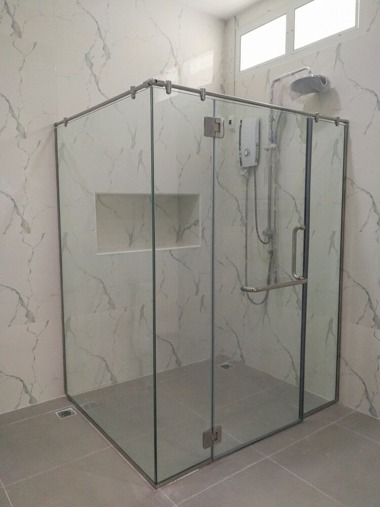 A Bathroom with A Shower Stall and A Shower Head — Colour Splash in Gosford, NSW