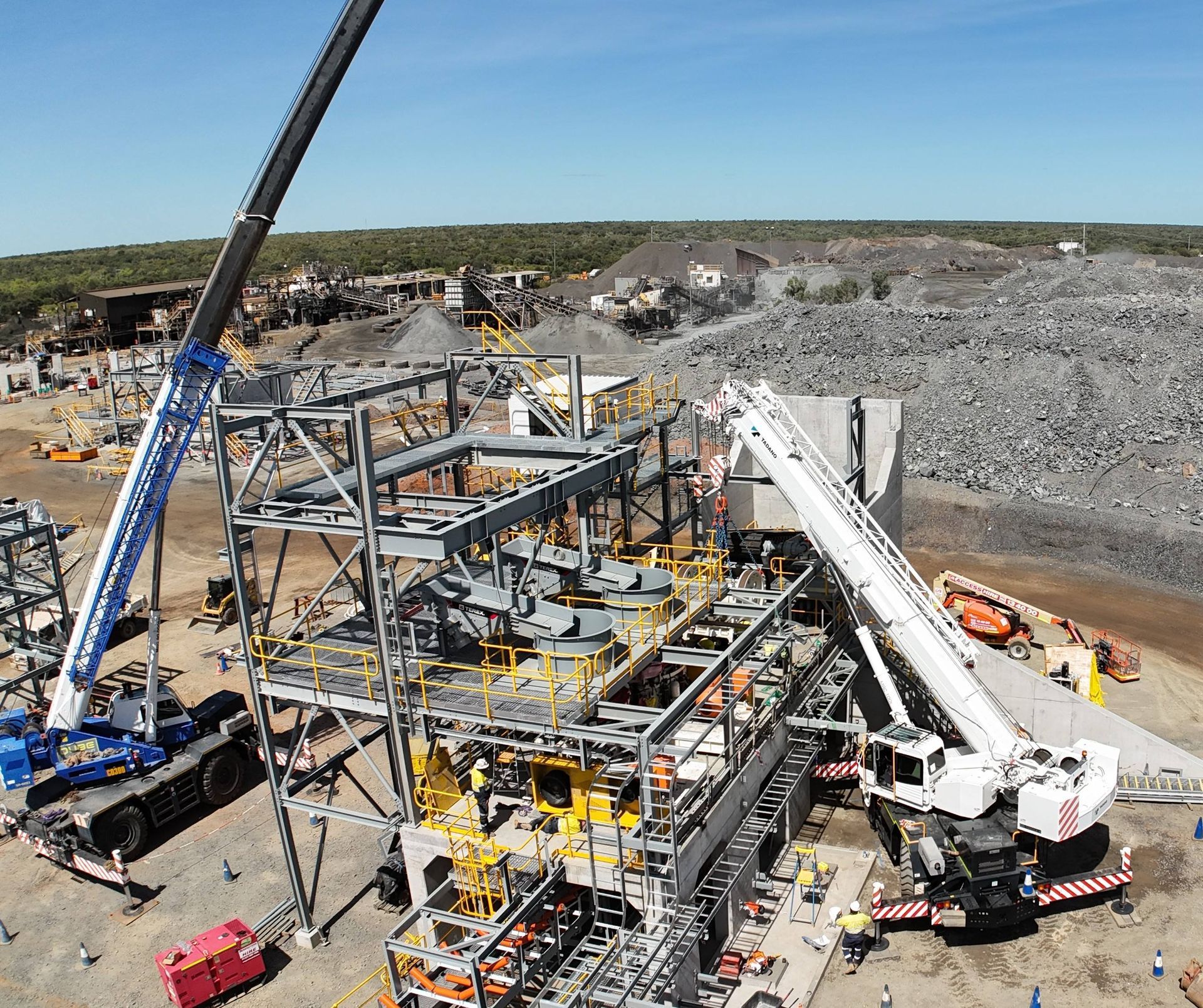 Construction Site With Large Steel Framework — Custom Steel Fab in Bohle, QLD