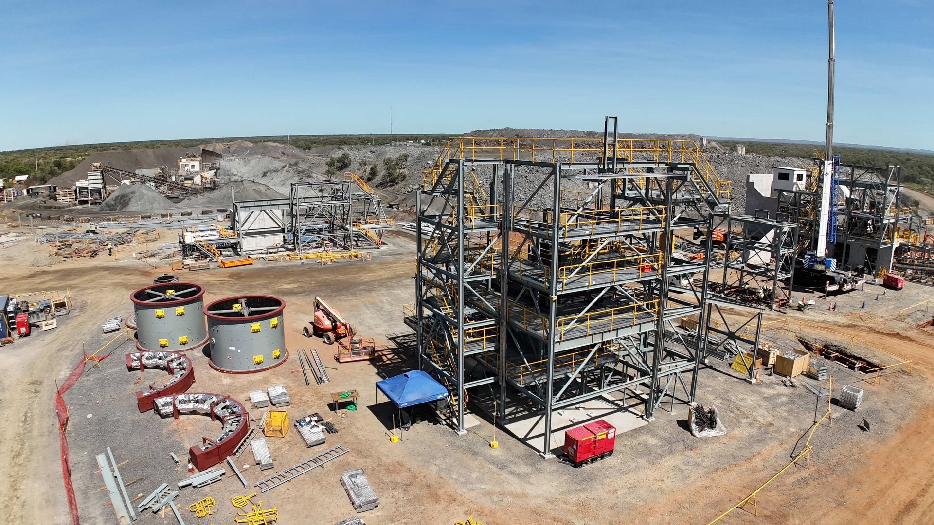 Construction Site With Steel Building — Custom Steel Fab in Bohle, QLD