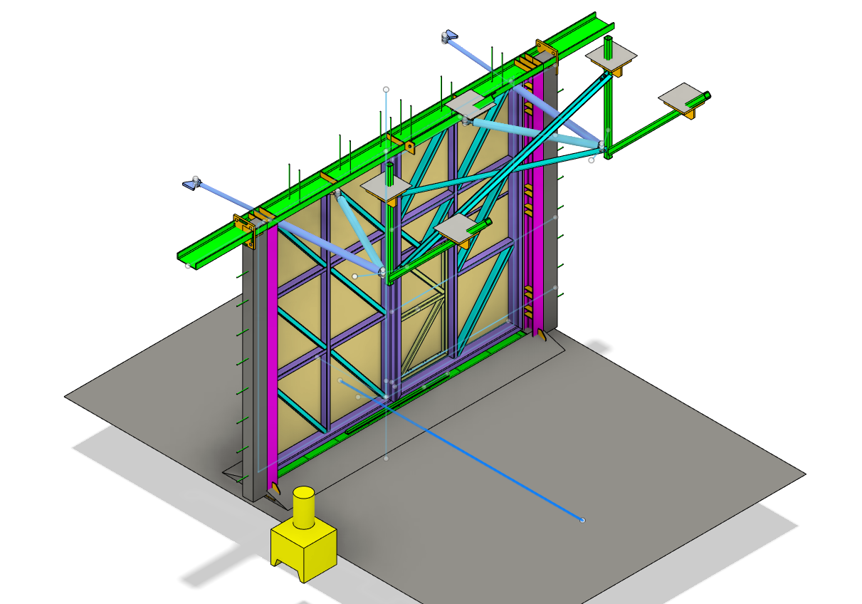 A 3d Model Of A Wall With A Yellow Object In Front Of It — Custom Steel Fab in Garbutt, QLD