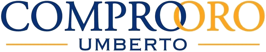 Logo con la scritta “Comporo Umberto” in blu e oro su sfondo bianco.