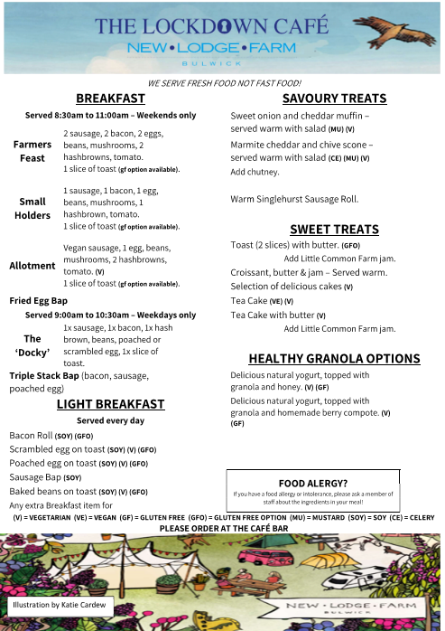 Weekend Breakfast New Lodge Farm Breakfast Menu 2