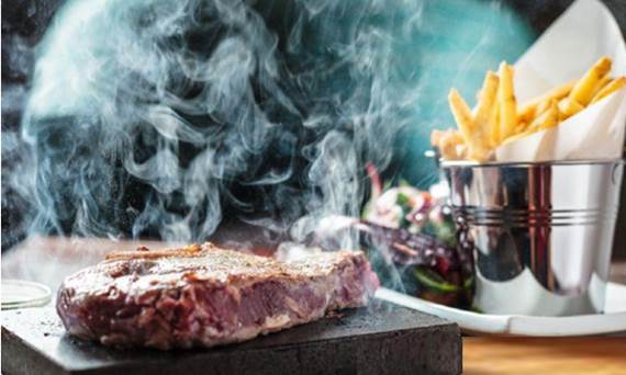 Steak on a rock