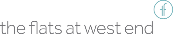 the flats at west end logo on a white background