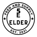 Circular black-and-white logo reading “Feed and Supply Elder,” with “5E” in the center and “Est. 2021” around the edge.