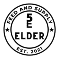 Circular black-and-white logo reading “Feed and Supply Elder,” with “5E” in the center and “Est. 2021” around the edge.