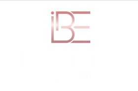 Rose gold logo with intertwined letters: i, B, and E.