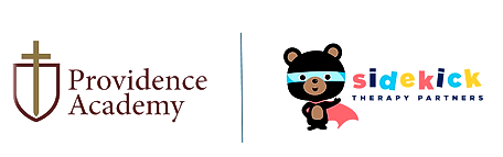 Providence Academy and Sidekick Therapy Partners logos on a white background