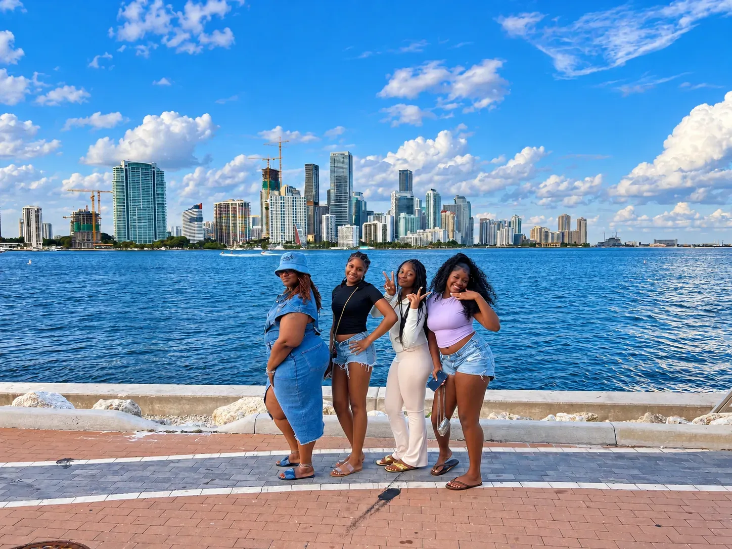 Guests at the secret Miami skyline photo stop during the Miami 5-in-1 City Tour