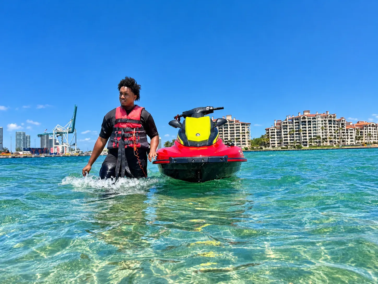 Miami Beach jet ski rental from Bayside near Fisher Island