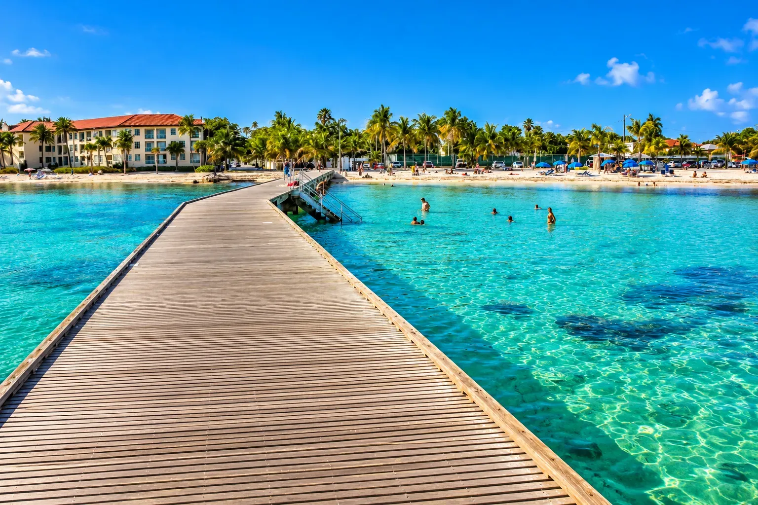 Miami to Key West day trip with turquoise water and the pier at Higgs Beach