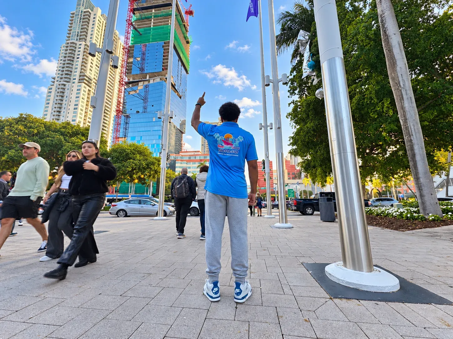 Ryan Sanchez proudly representing the Miami Skyline Cruises family at Bayside Marketplace in Downtown Miami