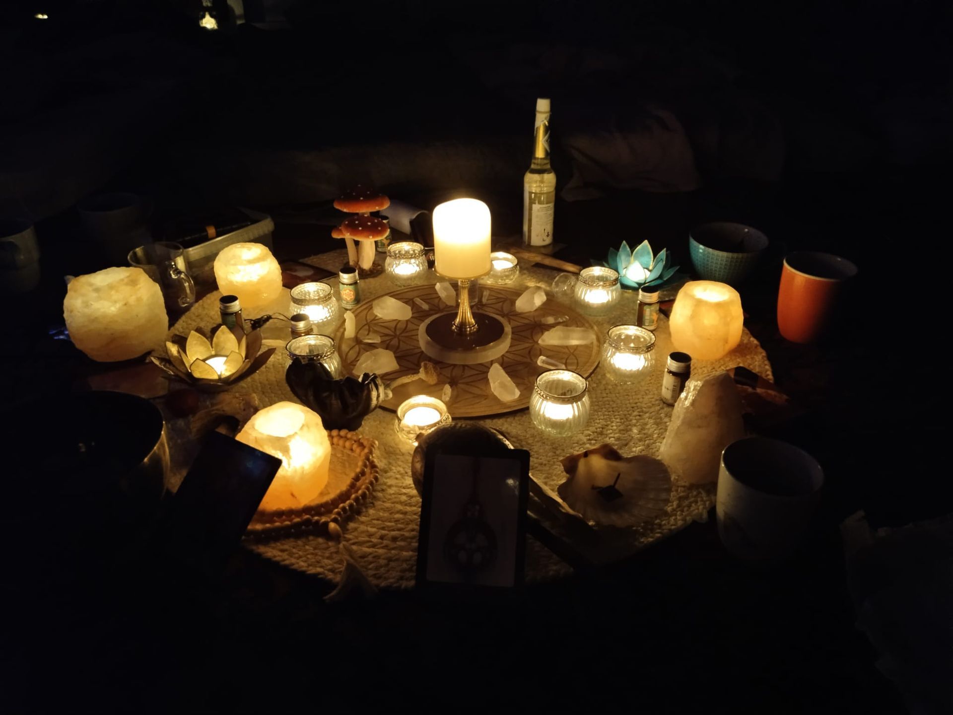 Een altaar gebruikt bij Ayahuasca ceremonies