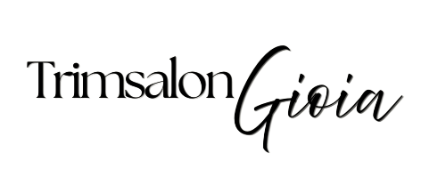 Trimsalon Gioia-logo in zwarte letters op een witte achtergrond