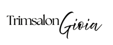 Trimsalon Gioia-logo in zwarte letters op een witte achtergrond
