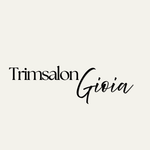 Trimsalon Gioia-logo in zwarte schrijfletters op een lichtbeige achtergrond
