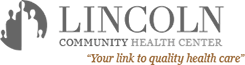 Lincoln Community Health Center logo with gray silhouettes and the tagline “Your link to quality health care”
