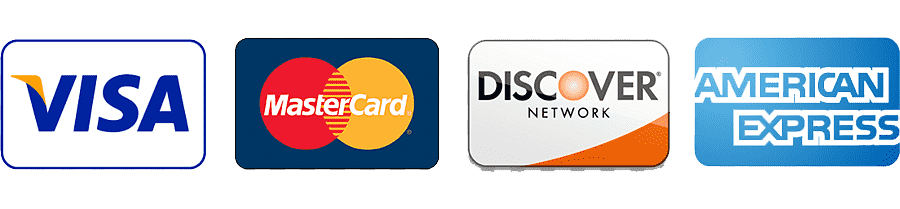Methods including Visa, Mastercard, Discover, and American Express are available at Spotless Clean and Carpet Care