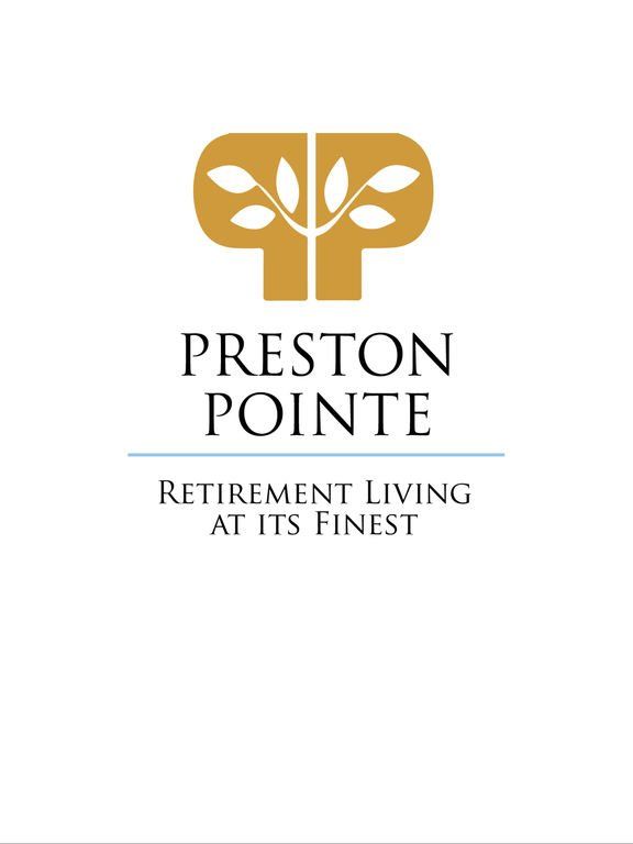Preston Point logo with gold tree icon and tagline “Retirement living at its finest”