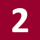White number 2 on a pink background
