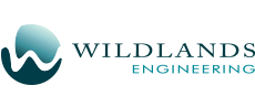Wildlands Engineering logo with teal wave icon and dark green text