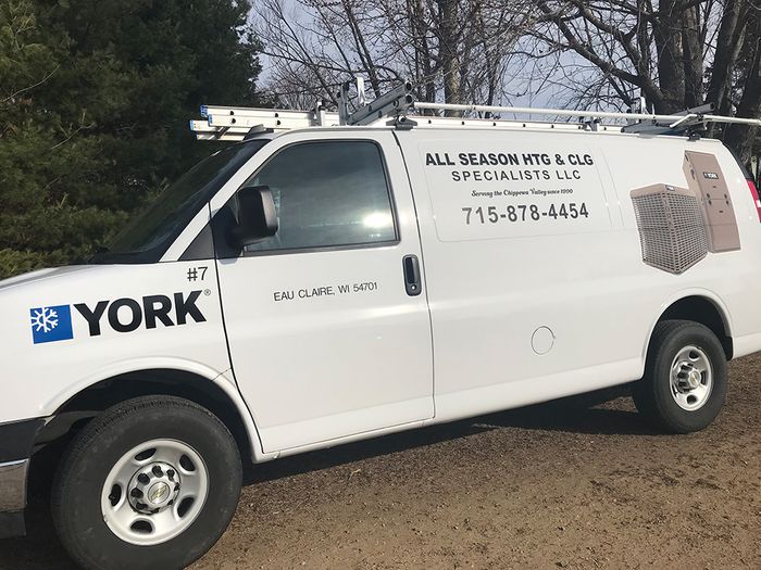 Businses Service Vehicle — Eau Claire, WI — All Season Htg& Clg Specialists LLC