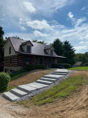 Hardscaping cement stairs