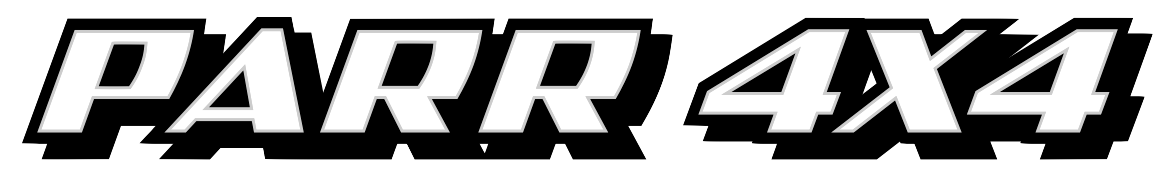 A black and white logo for parr 4x4